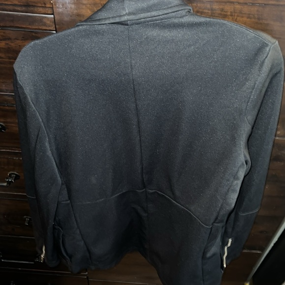 Sexy wide collar fashion jacket great for layering black, mens size medium - Picture 9 of 9